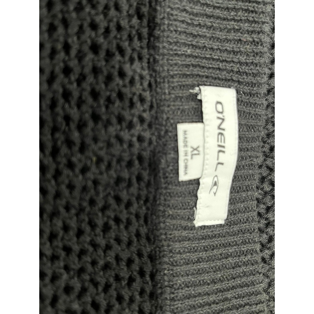 O'Neill Black Open Knit Maxi Skirt XL Cotton Blend Side‎ Slit Beach Cover Up - Picture 2 of 7